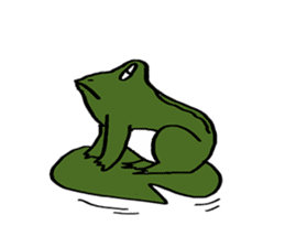 Green Frog form japan sticker #1038547
