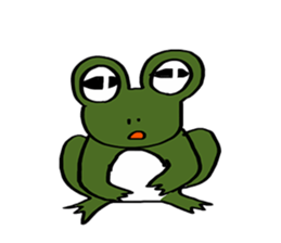 Green Frog form japan sticker #1038553
