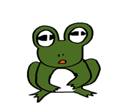 Green Frog form japan sticker #1038553
