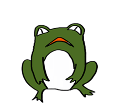 Green Frog form japan sticker #1038560