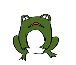 Green Frog form japan sticker #1038560