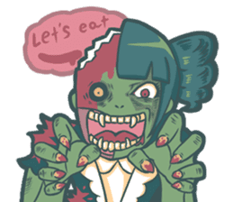zombi girl sticker English version sticker #1043084