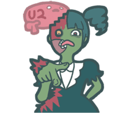 zombi girl sticker English version sticker #1043094