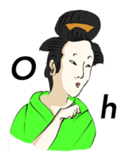 Ukiyoe girls sticker #1044293