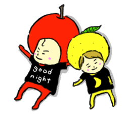 apple and orange English version sticker #1044635
