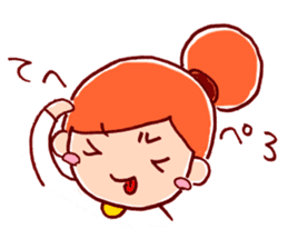 Honorific girl with a bun hairstyle sticker #1044701
