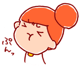 Honorific girl with a bun hairstyle sticker #1044709