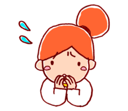 Honorific girl with a bun hairstyle sticker #1044711