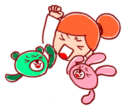 Honorific girl with a bun hairstyle sticker #1044720