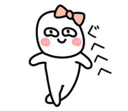 Cute white mascot sticker #1050848
