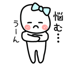 Cute white mascot sticker #1050850