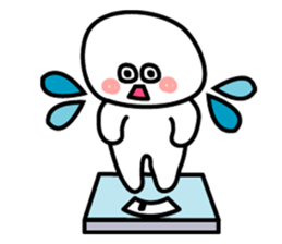 Cute white mascot sticker #1050860