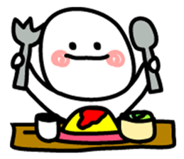 Cute white mascot sticker #1050873