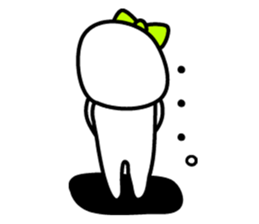 Cute white mascot sticker #1050875