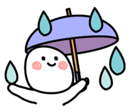 Cute white mascot sticker #1050879