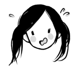 Monochromatic girl sticker #1051723