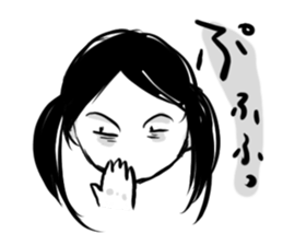 Monochromatic girl sticker #1051725