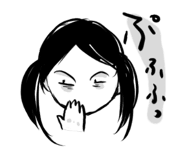 Monochromatic girl sticker #1051725