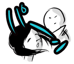 Monochromatic girl sticker #1051729