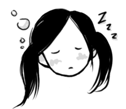 Monochromatic girl sticker #1051730