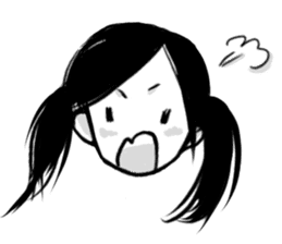 Monochromatic girl sticker #1051731