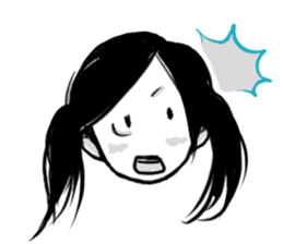 Monochromatic girl sticker #1051733