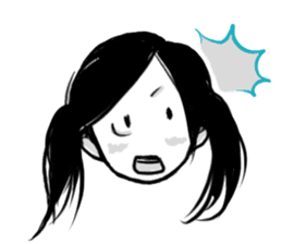 Monochromatic girl sticker #1051733