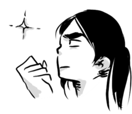 Monochromatic girl sticker #1051734