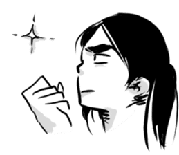 Monochromatic girl sticker #1051734