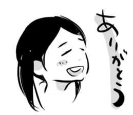 Monochromatic girl sticker #1051736