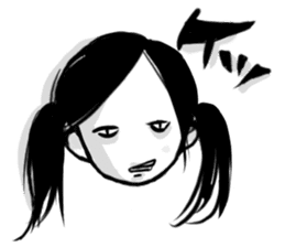 Monochromatic girl sticker #1051737