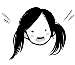 Monochromatic girl sticker #1051738