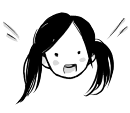 Monochromatic girl sticker #1051738