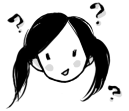 Monochromatic girl sticker #1051741