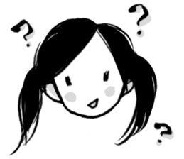 Monochromatic girl sticker #1051741