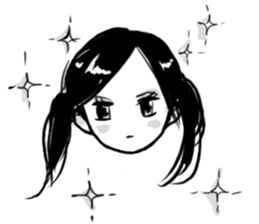 Monochromatic girl sticker #1051744