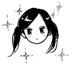 Monochromatic girl sticker #1051744