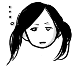 Monochromatic girl sticker #1051745