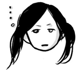 Monochromatic girl sticker #1051745
