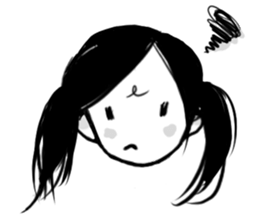 Monochromatic girl sticker #1051746