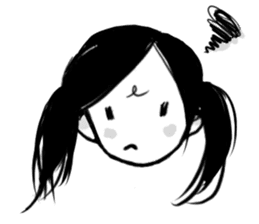 Monochromatic girl sticker #1051746