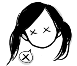 Monochromatic girl sticker #1051748