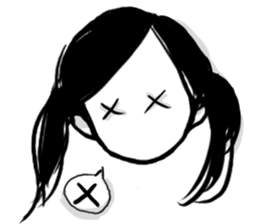 Monochromatic girl sticker #1051748