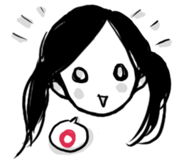 Monochromatic girl sticker #1051749