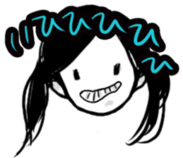 Monochromatic girl sticker #1051751