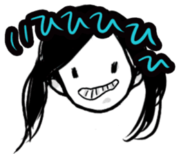 Monochromatic girl sticker #1051751