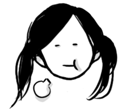 Monochromatic girl sticker #1051753