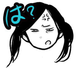 Monochromatic girl sticker #1051754