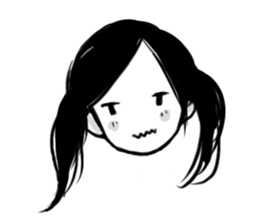 Monochromatic girl sticker #1051755