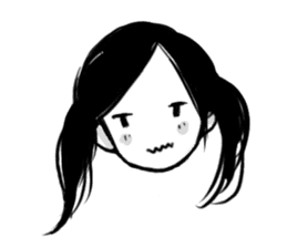 Monochromatic girl sticker #1051755